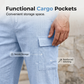 Men Summer Linen Set Loose Shirt and Cargo Shorts Two Piece Outfit