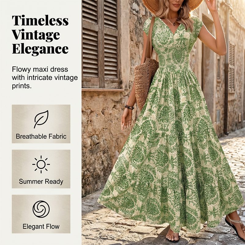 🏖️ Versatile Floral Maxi Dress — Perfect for Holidays, Weddings & Summer Days