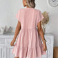 Women's V-Neck Loose-Fit Dress with Ruffle Hem 👗 Flattering V-Neck, Playful Ruffles – Your Go-To for Easy, Breezy Days ✨
