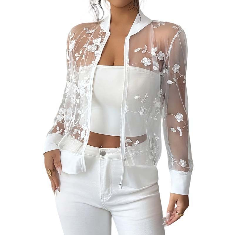 🌸 LIMITED-TIME 50% OFF! ⏰✨ Women's Summer Floral Sheer Mesh Jacket – Lightweight, Breathable & Perfect for Layering Over Swimwear & Summer Outfits 🌿