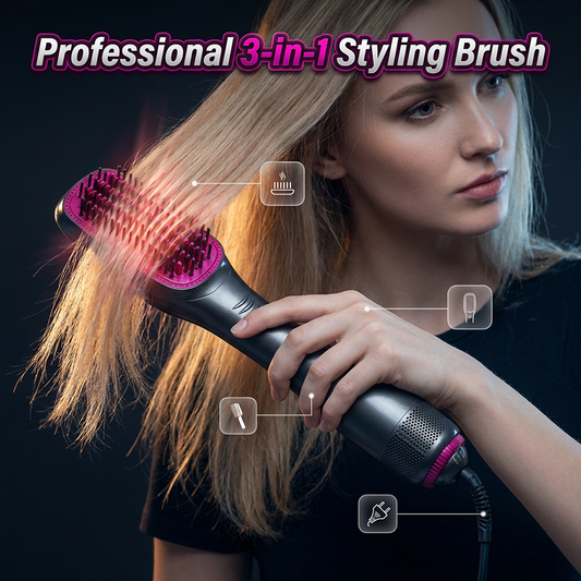 💇‍♀️ Professional 3-in-1 Hot Air Brush – Dry, Detangle & Volumize in One Step ✨
