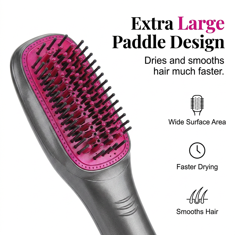 💇‍♀️ Professional 3-in-1 Hot Air Brush – Dry, Detangle & Volumize in One Step ✨