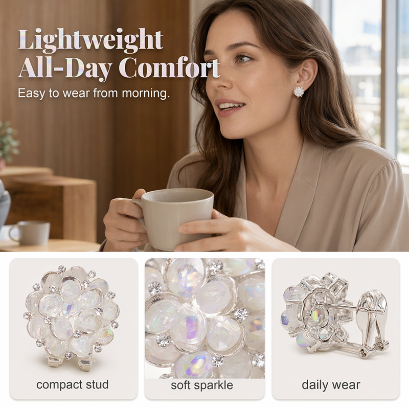 📢📢50% OFF !! ⏰Elegant Sparkling Floral Stud Earrings