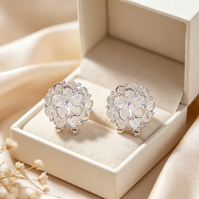 📢📢50% OFF !! ⏰Elegant Sparkling Floral Stud Earrings