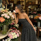 🌸 Women's Fashion Polka Dot Strapless Dress | Sweetheart Neckline, Flirty Print & Perfect for Summer Days & Parties