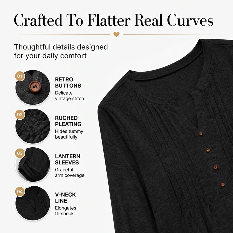 👚✨ Women's Casual V-Neck Pleated Blouse – 50% OFF! Flattering V-neck, delicate pleats, relaxed fit – perfect for work & weekend. 🔥🌸