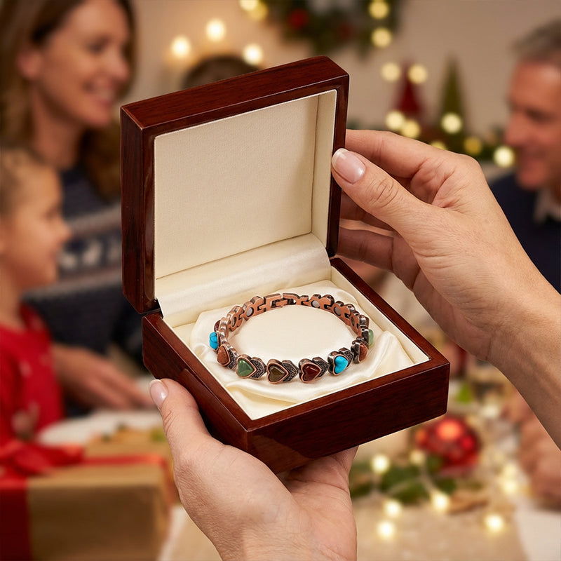 📢📢 50% OFF !! ⏰ Antique Copper Finish Magnetic Stone Bracelet – Timeless Style, Natural Energy & Perfect for Everyday Wear ✨