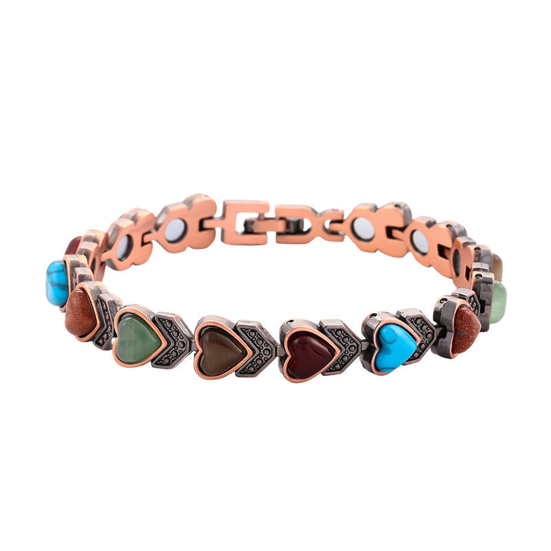 📢📢 50% OFF !! ⏰ Antique Copper Finish Magnetic Stone Bracelet – Timeless Style, Natural Energy & Perfect for Everyday Wear ✨