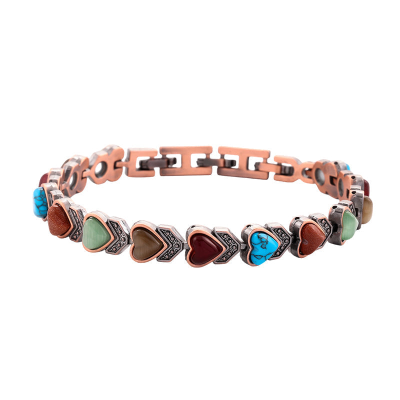 📢📢 50% OFF !! ⏰ Antique Copper Finish Magnetic Stone Bracelet – Timeless Style, Natural Energy & Perfect for Everyday Wear ✨
