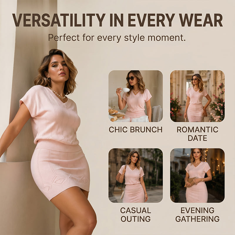 Women's Summer Pointelle Knit 2-Piece Set