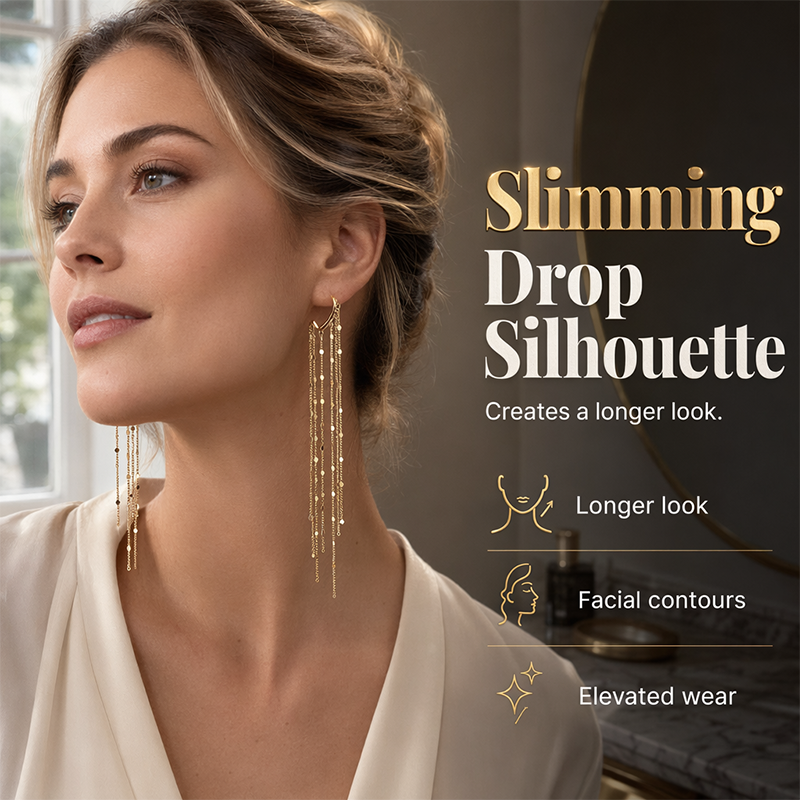 💫 50% OFF NOW! 🌸 Face-Framing Tassel Earrings – Statement design & lightweight – Perfect for parties, photos or bold everyday looks – elegant and playful ✨🌙💖