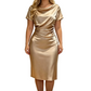 Women's Elegant Satin Ruched Bodycon Dress 💎 Slip into Silk-Kissed Confidence – Ruched to Flatter, Cut to Impress ✨