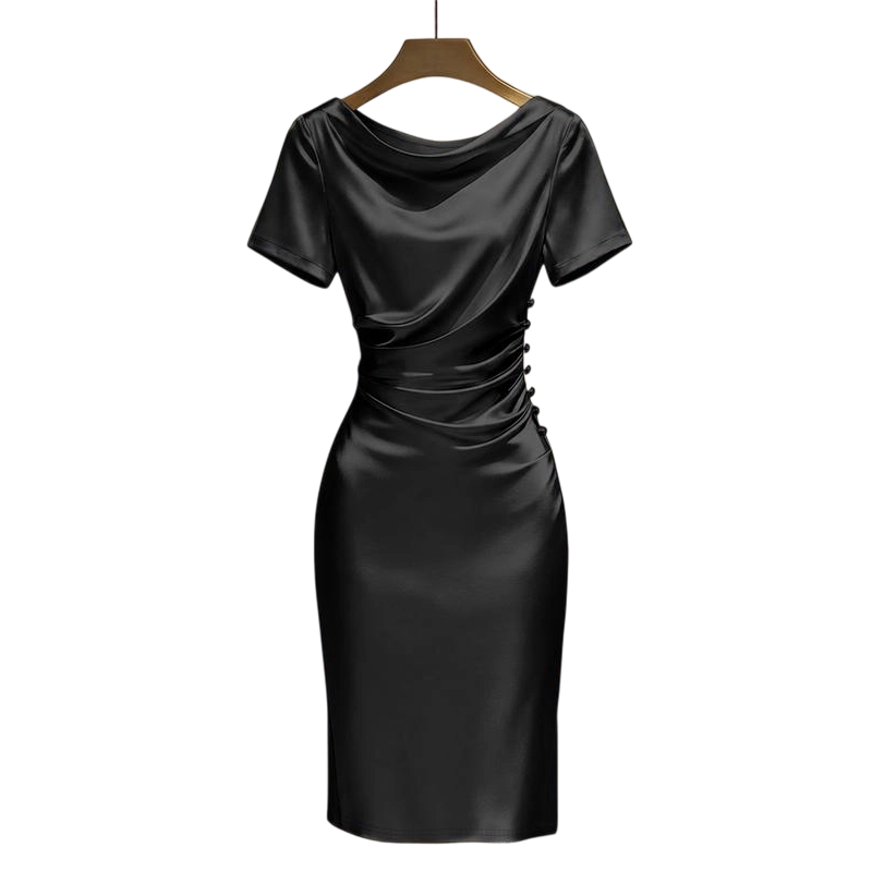 Women's Elegant Satin Ruched Bodycon Dress 💎 Slip into Silk-Kissed Confidence – Ruched to Flatter, Cut to Impress ✨