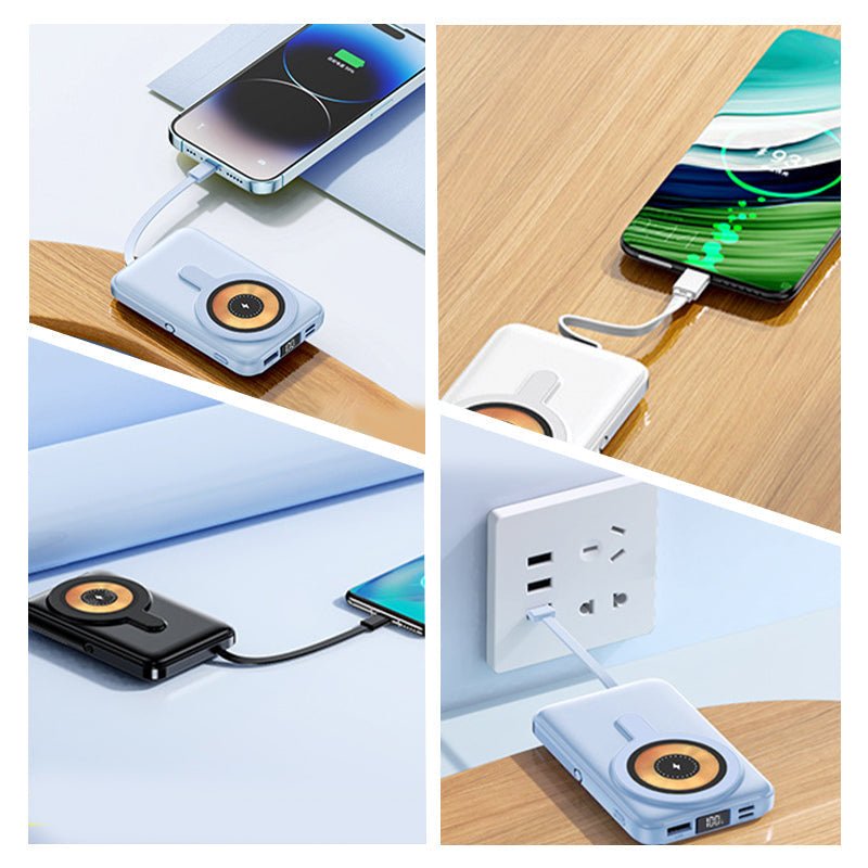 Magnetic Power Bank With Stand & Cable