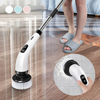 ⏳Limited-Time Special Offer⏰Rechargeable Cleaning Brush Set with Telescopic Pole & 8 Attachments — No Bending Over, No Kneeling, Effortless Cleaning