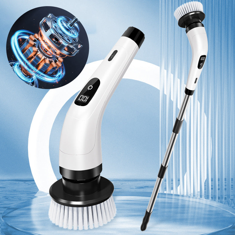 ⏳Limited-Time Special Offer⏰Rechargeable Cleaning Brush Set with Telescopic Pole & 8 Attachments — No Bending Over, No Kneeling, Effortless Cleaning