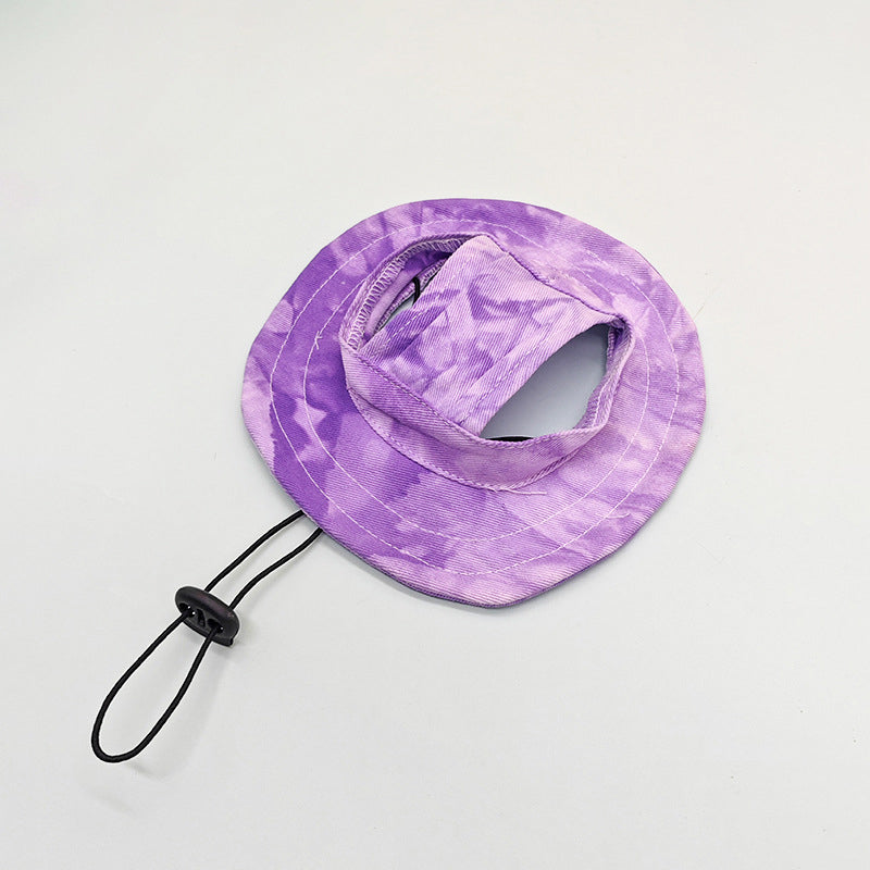 Adjustable Pet Bucket Hat with Ear Holes