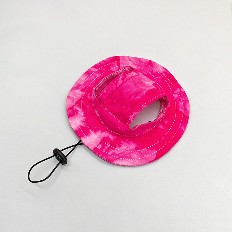 Adjustable Pet Bucket Hat with Ear Holes