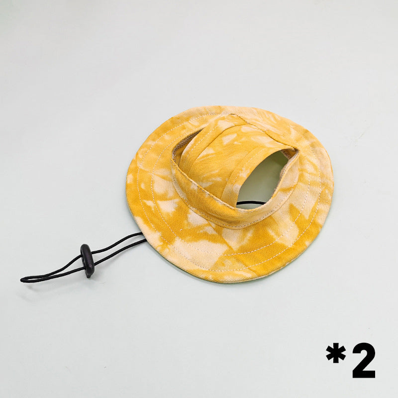 Adjustable Pet Bucket Hat with Ear Holes