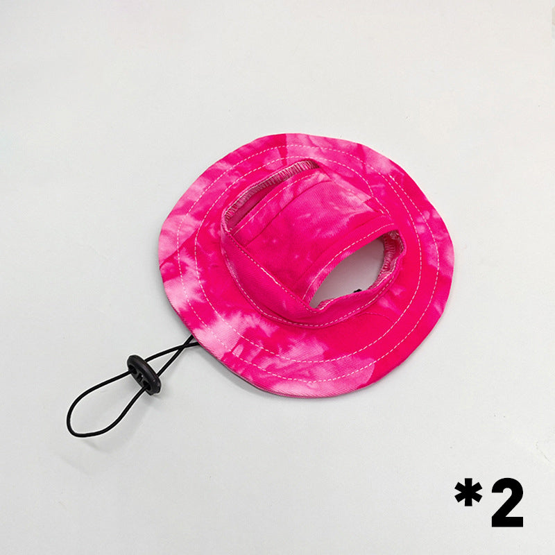Adjustable Pet Bucket Hat with Ear Holes