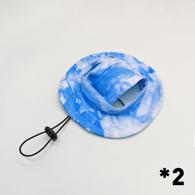 Adjustable Pet Bucket Hat with Ear Holes
