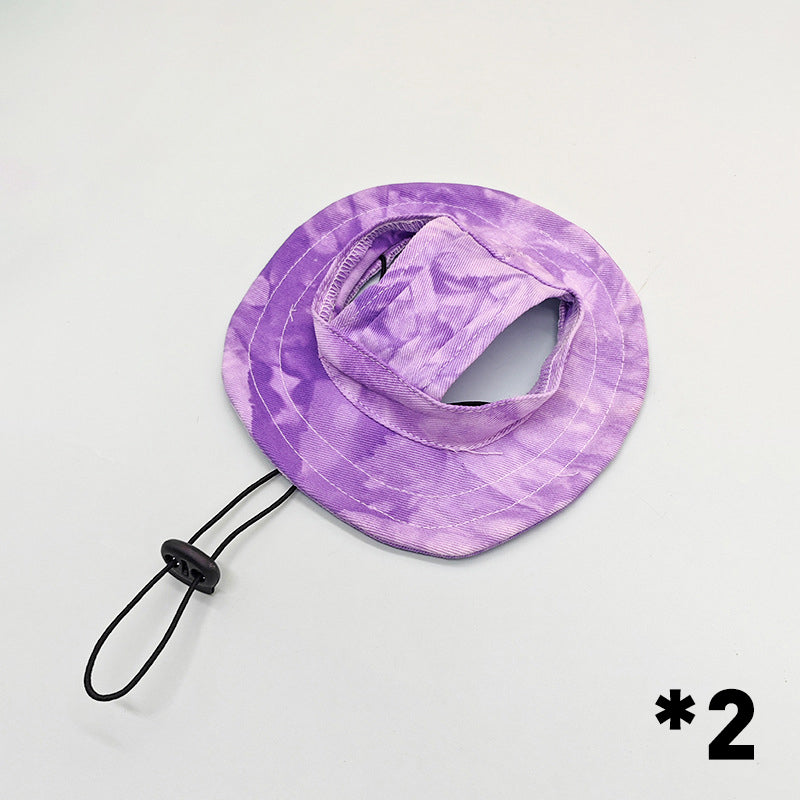 Adjustable Pet Bucket Hat with Ear Holes