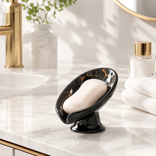 Ceramic Self-Draining Leaf Soap Dish