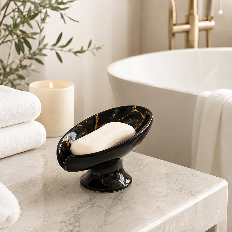 Ceramic Self-Draining Leaf Soap Dish