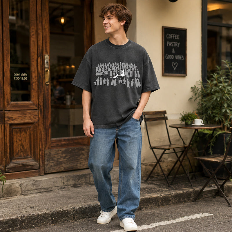 🔥 Pro-Favorite Washed Graphic T-Shirt – Polyester – Breathable 🎯