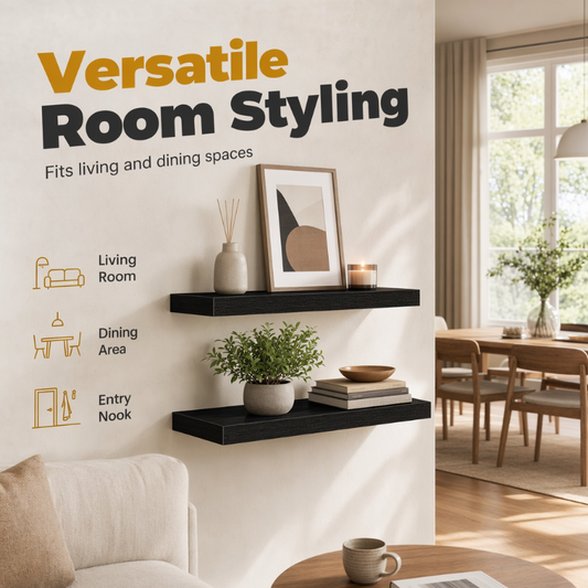 🪵Minimalist Wooden Floating Wall Shelves