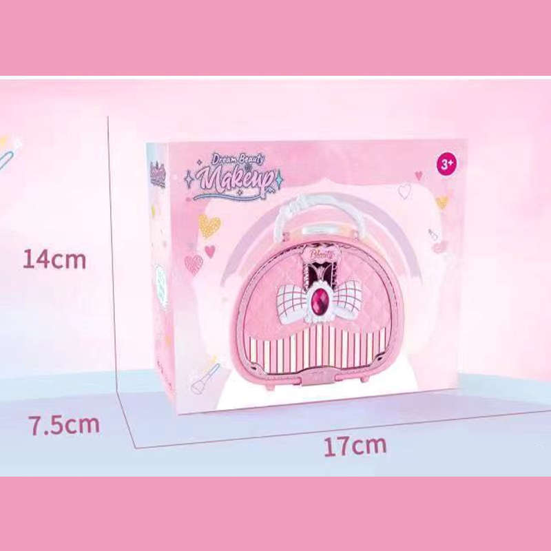 💄Kids Washable Makeup Toy Set with Portable Pink Handbag