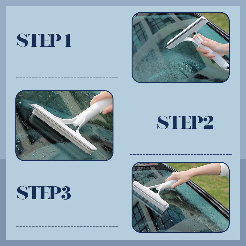 3-in-1 Multi-Function Wiper with Sprayer 💧 Spray, Squeegee & Shine – One Tool, Every Surface, Streak-Free ✨
