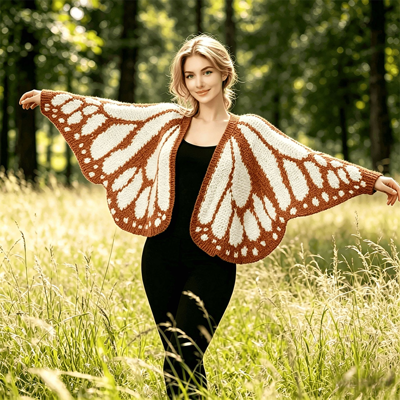 🦋Women's Butterfly Wing Knit Cardigan🧶Artistic Outerwear