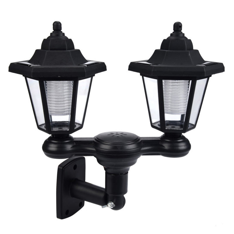 🏮Retro Solar Garden Lights Outdoor Double Head Hexagonal Street Lamp
