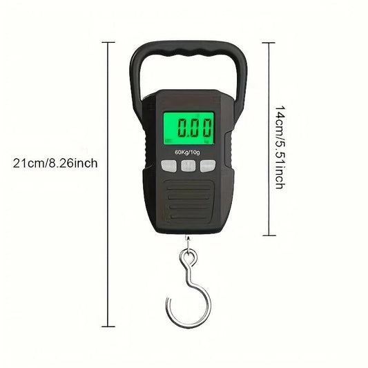 🔥Kolzp 132lb/60kg Digital Handheld Luggage Scale, Mini Portable Electronic Scale, Backlit LCD Display, Travel Essential, Gift Idea, Traveling Essentials