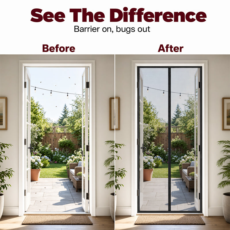🔥Limited time 50% off！🦟Block all mosquitoes and insects！🚪Hands-Free Magnetic Screen Door