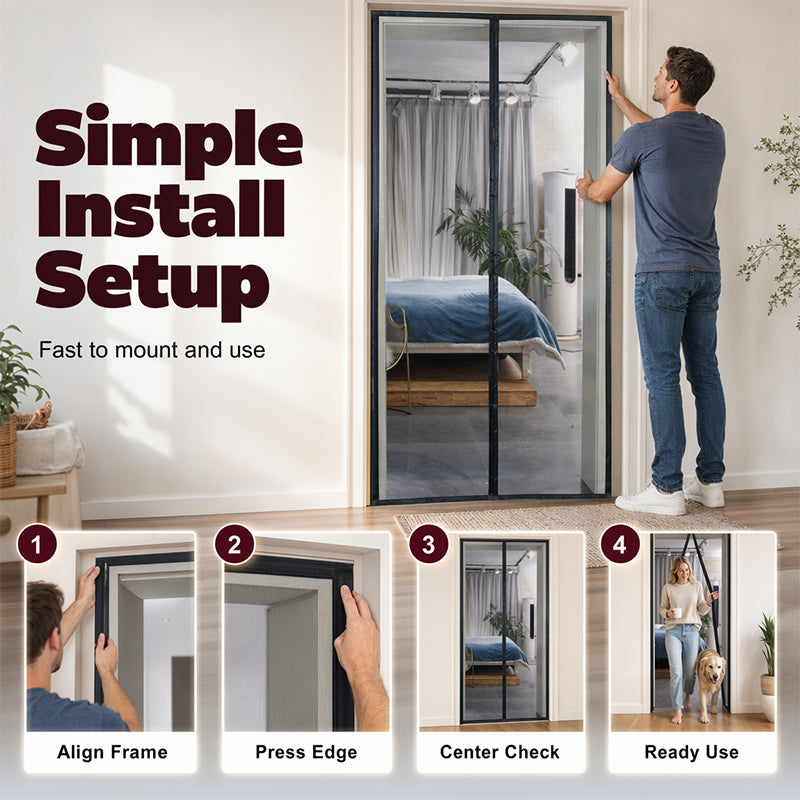 🔥Limited time 50% off！🦟Block all mosquitoes and insects！🚪Hands-Free Magnetic Screen Door