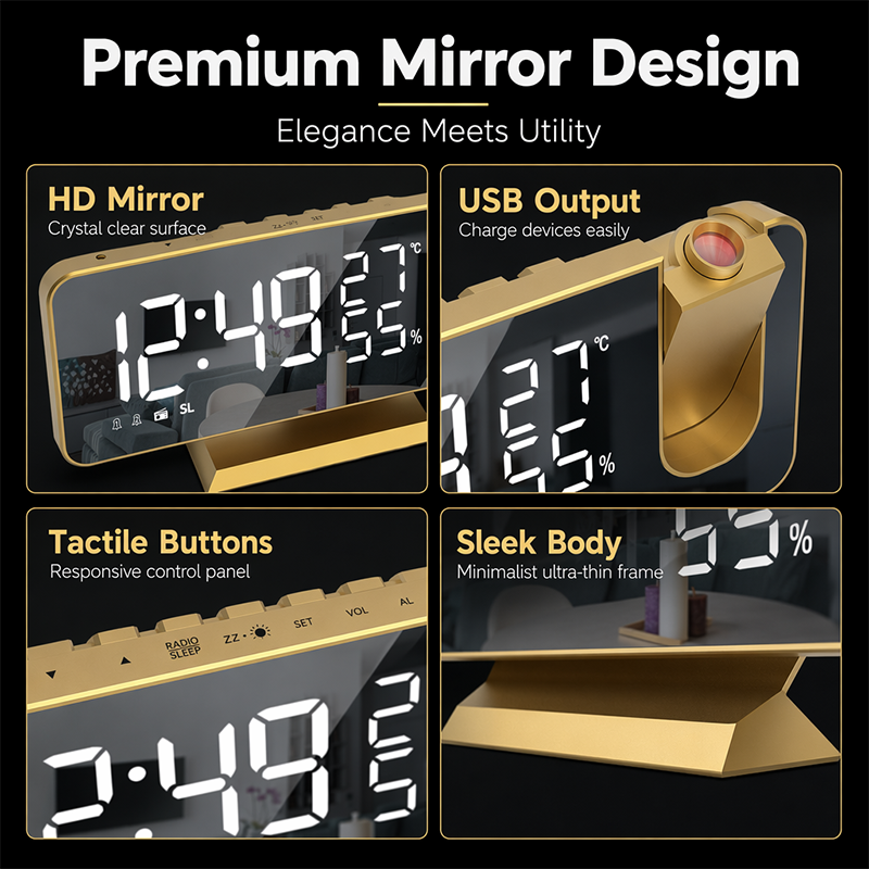 Smart Radio Projection Clock Dual Alarm