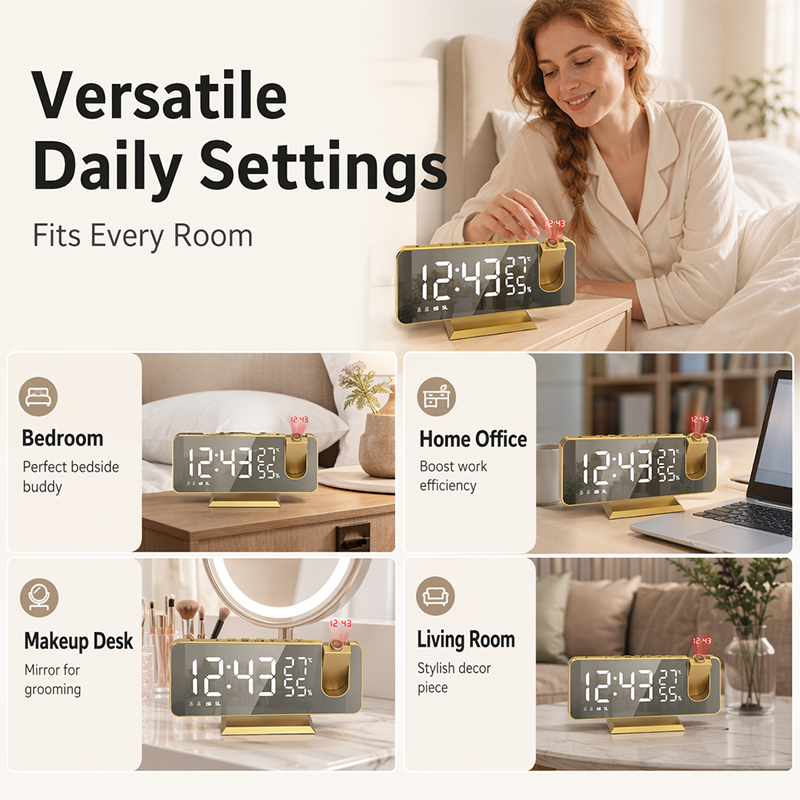 Smart Radio Projection Clock Dual Alarm