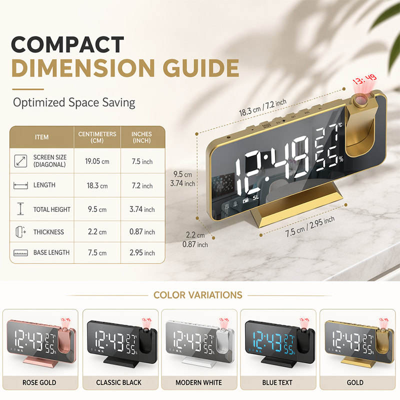 Smart Radio Projection Clock Dual Alarm