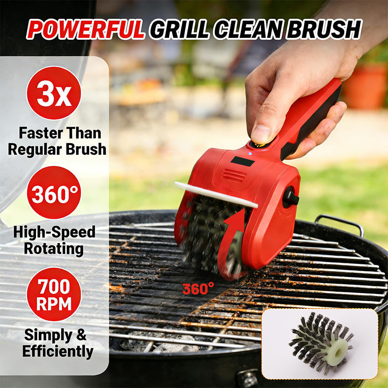 🔥Electric Grill Cleaner with Rotating Steel Brush