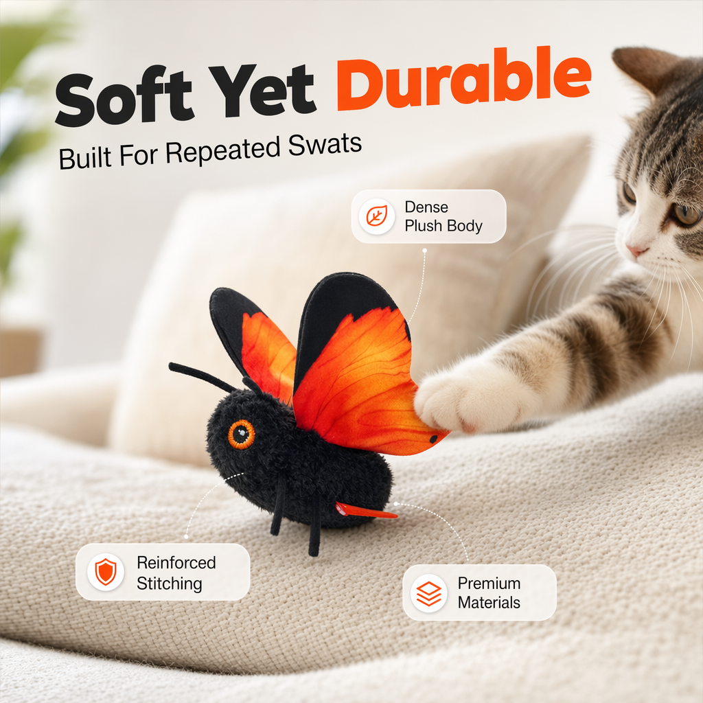 🦋🐱 Smart Sensing Flapping Butterfly Toy – 50% OFF! Motion-activated, realistic flight, interactive fun – keeps your cat engaged for hours. 🔥✨