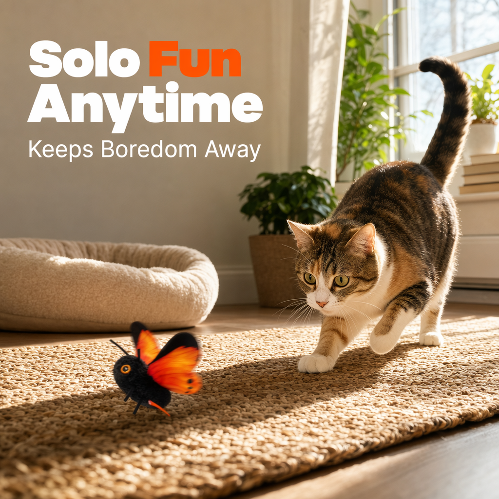 🦋🐱 Smart Sensing Flapping Butterfly Toy – 50% OFF! Motion-activated, realistic flight, interactive fun – keeps your cat engaged for hours. 🔥✨