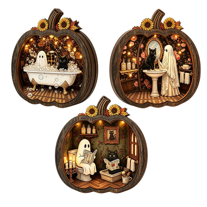 🔥While Supplies Last 50% OFF!🎉 Halloween Wooden Pumpkin Tabletop Decor