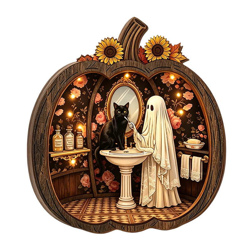🔥While Supplies Last 50% OFF!🎉 Halloween Wooden Pumpkin Tabletop Decor