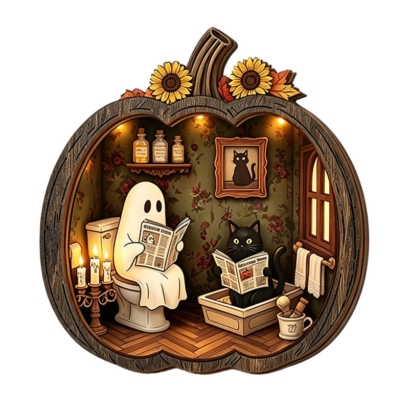 🔥While Supplies Last 50% OFF!🎉 Halloween Wooden Pumpkin Tabletop Decor