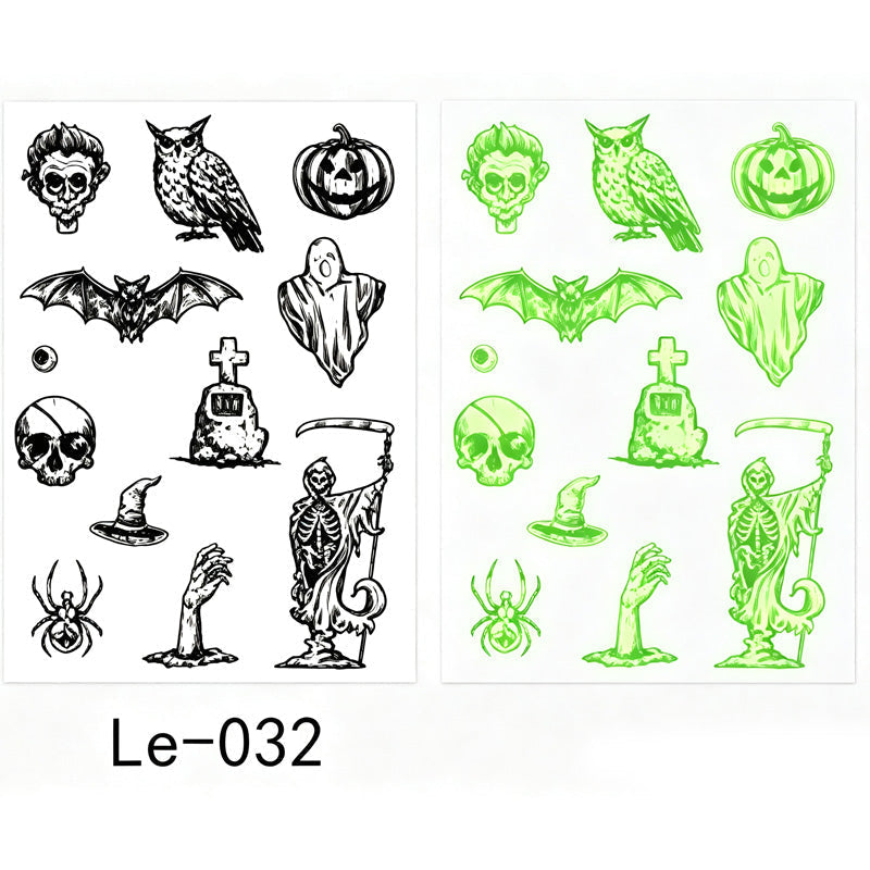 🎃💡 Light Up Your Halloween Look! Glow-in-the-Dark Temporary Tattoos | Waterproof & Fun Party Accessories