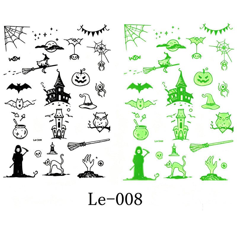 🎃💡 Light Up Your Halloween Look! Glow-in-the-Dark Temporary Tattoos | Waterproof & Fun Party Accessories