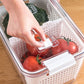 🥬🍎 Fresh Fruit & Veggie Saver – Ventilated, Drainable, BPA-Free – Keeps Produce Fresh Longer! ✨