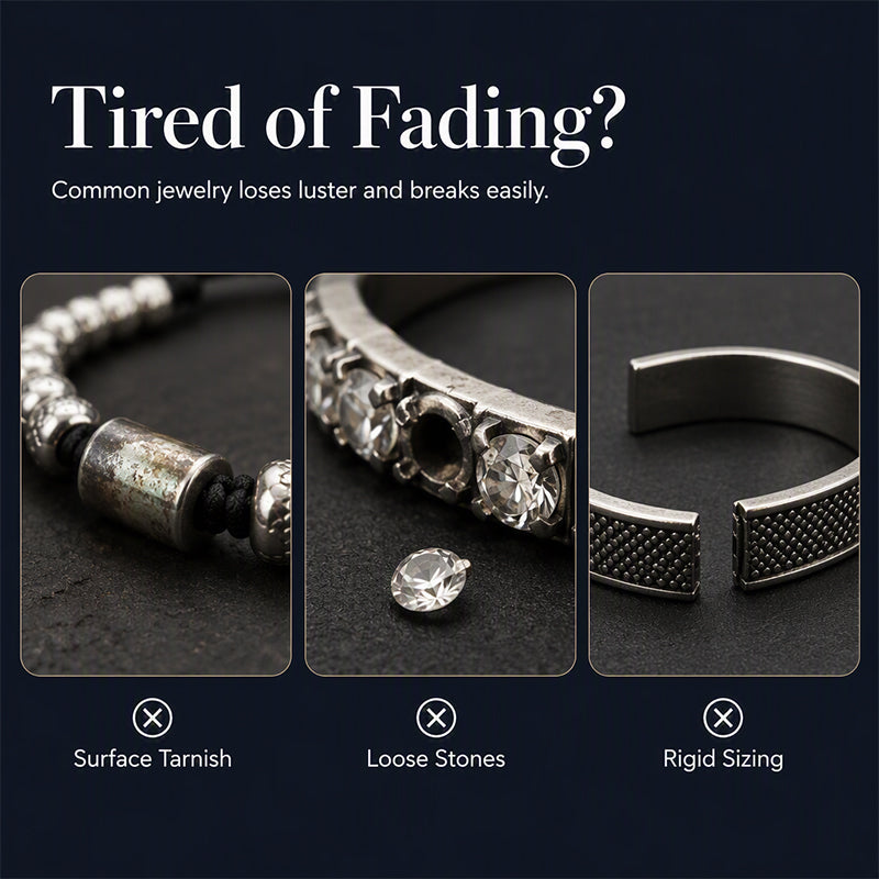 👑 50% OFF! ✨ Men's Stainless Steel Crown Bracelet 3-Piece Set – Hand-Set AAA Zircons, PVD Electroplating & Adjustable 17-21cm Fit – Urban Luxury for Suits & Street Style 💎